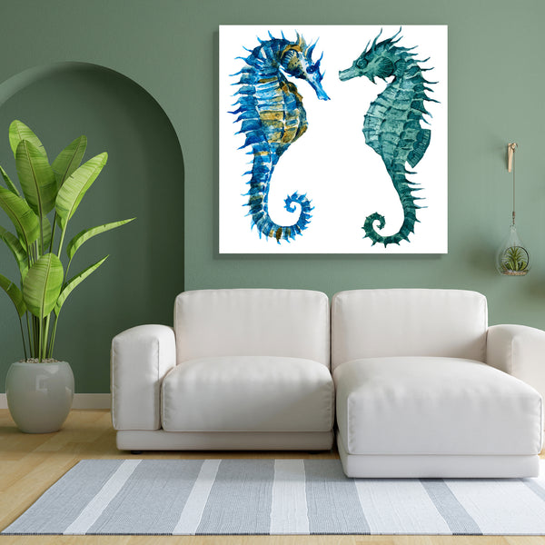 Seahorses D2 Canvas Painting Synthetic Frame-Paintings MDF Framing-AFF_FR-IC 5005038 IC 5005038, Ancient, Animals, Art and Paintings, Black and White, Drawing, Historical, Illustrations, Medieval, Nature, Retro, Scenic, Signs, Signs and Symbols, Tropical, Vintage, Watercolour, White, Wildlife, seahorses, d2, canvas, painting, for, bedroom, living, room, engineered, wood, frame, seahorse, marine, fish, starfish, watercolor, colorful, animal, aquarium, aquatic, art, artwork, beautiful, blue, color, cute, desi