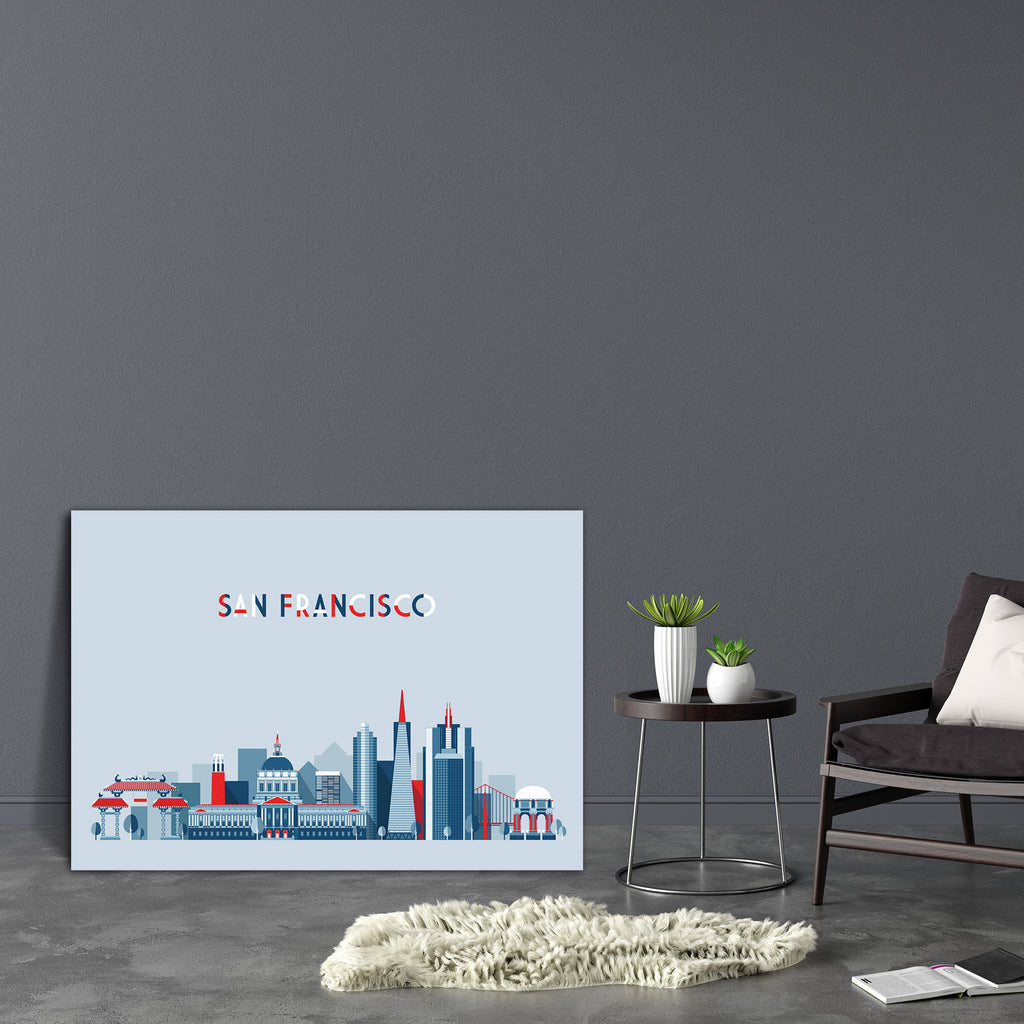 San Francisco United States City Skyline, USA Canvas Painting Synthetic Frame-Paintings MDF Framing-AFF_FR-IC 5005040 IC 5005040, American, Architecture, Automobiles, Cities, City Views, God Ram, Hinduism, Illustrations, Landmarks, Panorama, Places, Signs, Signs and Symbols, Skylines, Sunrises, Symbols, Transportation, Travel, Vehicles, san, francisco, united, states, city, skyline, usa, canvas, painting, synthetic, frame, america, background, building, california, cityscape, design, flat, golden, gate, ill