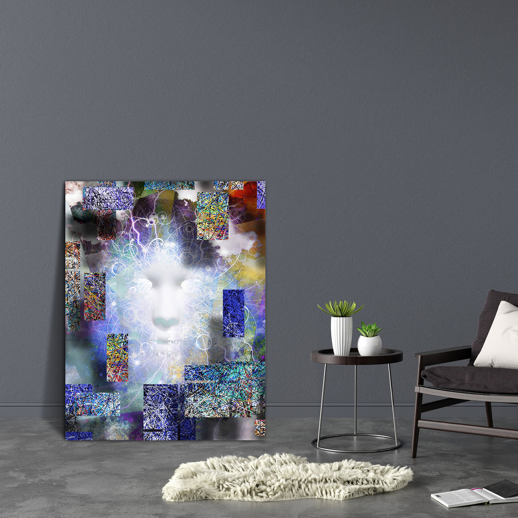 Mythical Face Abstract Canvas Painting Synthetic Frame-Paintings MDF Framing-AFF_FR-IC 5005059 IC 5005059, Abstract Expressionism, Abstracts, Art and Paintings, Conceptual, Decorative, Digital, Digital Art, Fantasy, Geometric, Geometric Abstraction, Graphic, Illustrations, Modern Art, Paintings, Semi Abstract, Signs, Signs and Symbols, Triangles, Urban, mythical, face, abstract, canvas, painting, synthetic, frame, abstraction, angle, angles, angular, arrangement, art, artistic, artwork, backdrop, background