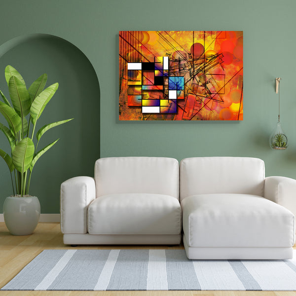 Abstract Art Work D10 Canvas Painting Synthetic Frame-Paintings MDF Framing-AFF_FR-IC 5005060 IC 5005060, Abstract Expressionism, Abstracts, Art and Paintings, Conceptual, Decorative, Digital, Digital Art, Futurism, Geometric, Geometric Abstraction, Graphic, Grid Art, Illustrations, Modern Art, Paintings, Patterns, Retro, Semi Abstract, Signs, Signs and Symbols, Triangles, Urban, abstract, art, work, d10, canvas, painting, for, bedroom, living, room, engineered, wood, frame, abstraction, angle, angles, angu