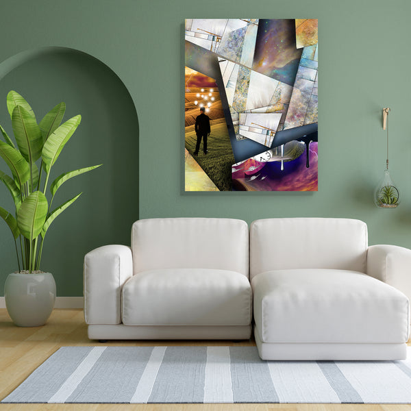 Futurism Abstract D2 Canvas Painting Synthetic Frame-Paintings MDF Framing-AFF_FR-IC 5005062 IC 5005062, Abstract Expressionism, Abstracts, Art and Paintings, Conceptual, Decorative, Digital, Digital Art, Futurism, Geometric, Geometric Abstraction, Graphic, Modern Art, Patterns, Semi Abstract, Signs, Signs and Symbols, abstract, d2, canvas, painting, for, bedroom, living, room, engineered, wood, frame, abstraction, angle, angular, art, artistic, artwork, background, clock, colorful, contemporary, creative, 