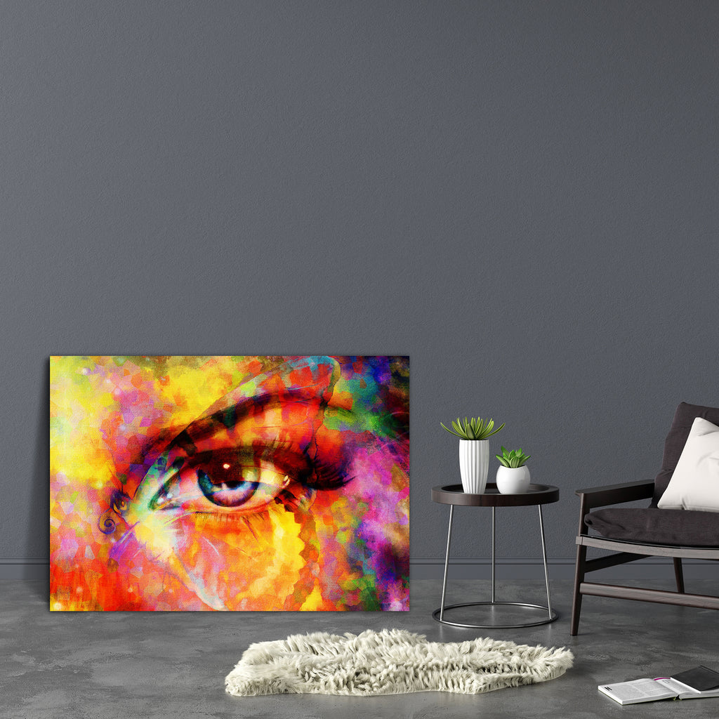 Color Butterflies & Woman Eye Canvas Painting Synthetic Frame-Paintings MDF Framing-AFF_FR-IC 5005074 IC 5005074, Abstract Expressionism, Abstracts, Animals, Art and Paintings, Asian, Botanical, Collages, Decorative, Fashion, Floral, Flowers, Illustrations, Inspirational, Motivation, Motivational, Nature, Patterns, Religion, Religious, Scenic, Semi Abstract, Signs, Signs and Symbols, Spiritual, color, butterflies, woman, eye, canvas, painting, synthetic, frame, art, abstract, transformation, butterfly, esot
