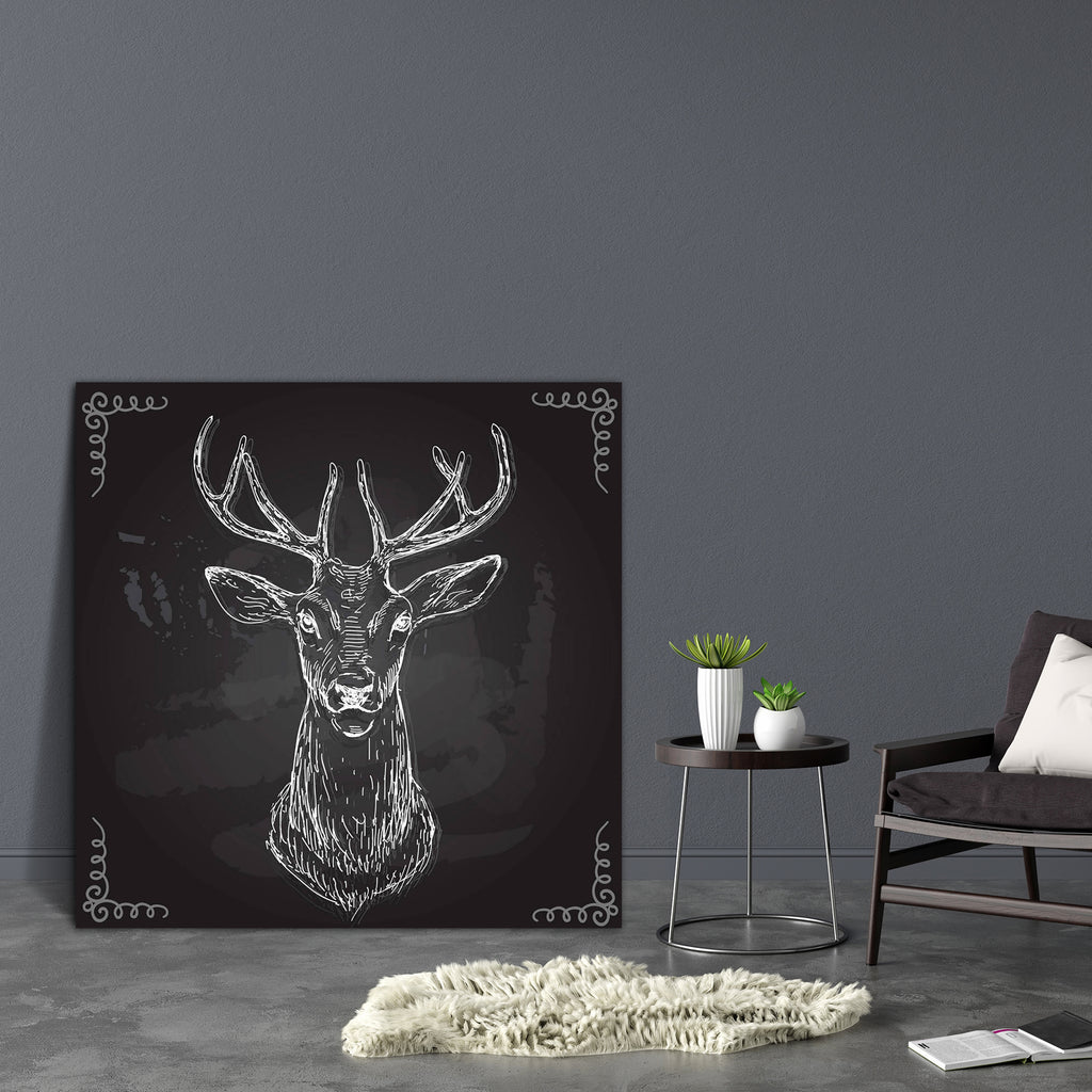 Deer D4 Canvas Painting Synthetic Frame-Paintings MDF Framing-AFF_FR-IC 5005086 IC 5005086, Abstract Expressionism, Abstracts, Ancient, Animals, Animated Cartoons, Art and Paintings, Black and White, Caricature, Cartoons, Christianity, Digital, Digital Art, Drawing, Graphic, Hand Drawn, Historical, Illustrations, Individuals, Medieval, Nature, Paintings, Portraits, Retro, Scenic, Semi Abstract, Signs, Signs and Symbols, Sketches, Symbols, Vintage, White, Wildlife, deer, d4, canvas, painting, synthetic, fram