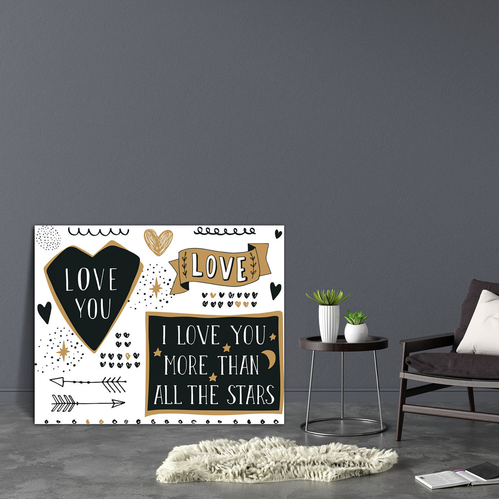 I Love You More Than All The Stars Canvas Painting Synthetic Frame-Paintings MDF Framing-AFF_FR-IC 5005110 IC 5005110, Abstract Expressionism, Abstracts, Ancient, Arrows, Art and Paintings, Black, Black and White, Books, Botanical, Calligraphy, Dots, Floral, Flowers, Hand Drawn, Hearts, Hipster, Historical, Holidays, Illustrations, Love, Medieval, Nature, Quotes, Retro, Romance, Semi Abstract, Signs, Signs and Symbols, Sketches, Text, Typography, Vintage, Wedding, i, you, more, than, all, the, stars, canvas