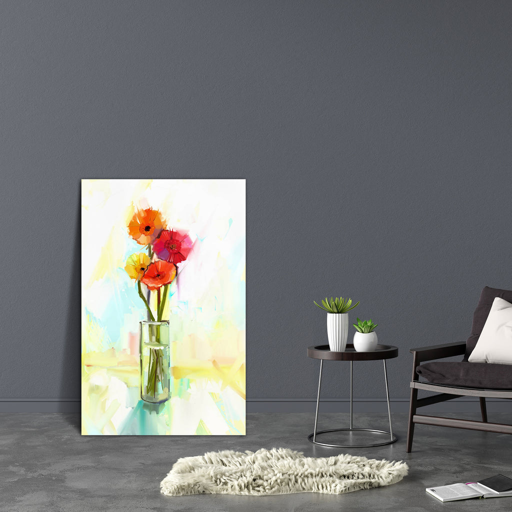 Still Life Bouquet Of Yellow & Red Gerbera Flowers Canvas Painting Synthetic Frame-Paintings MDF Framing-AFF_FR-IC 5005125 IC 5005125, Abstract Expressionism, Abstracts, Art and Paintings, Botanical, Drawing, Floral, Flowers, Illustrations, Modern Art, Nature, Paintings, Semi Abstract, still, life, bouquet, of, yellow, red, gerbera, canvas, painting, synthetic, frame, abstract, acrylic, art, artistic, artwork, background, bloom, blossom, bright, brush, card, closeup, color, daisy, decoration, flora, flower,