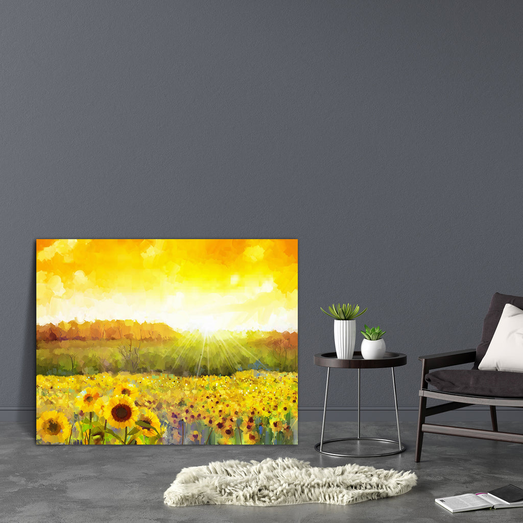 Sunflower Blossom Canvas Painting Synthetic Frame-Paintings MDF Framing-AFF_FR-IC 5005126 IC 5005126, Art and Paintings, Botanical, Drawing, Floral, Flowers, Illustrations, Impressionism, Landscapes, Mountains, Nature, Paintings, Rural, Scenic, Seasons, Sunsets, sunflower, blossom, canvas, painting, synthetic, frame, landscape, sunflowers, oil, background, field, art, artistic, artwork, blooming, colorful, crop, daisy, evening, farming, fine, flora, flower, golden, harvest, illustration, image, light, petal