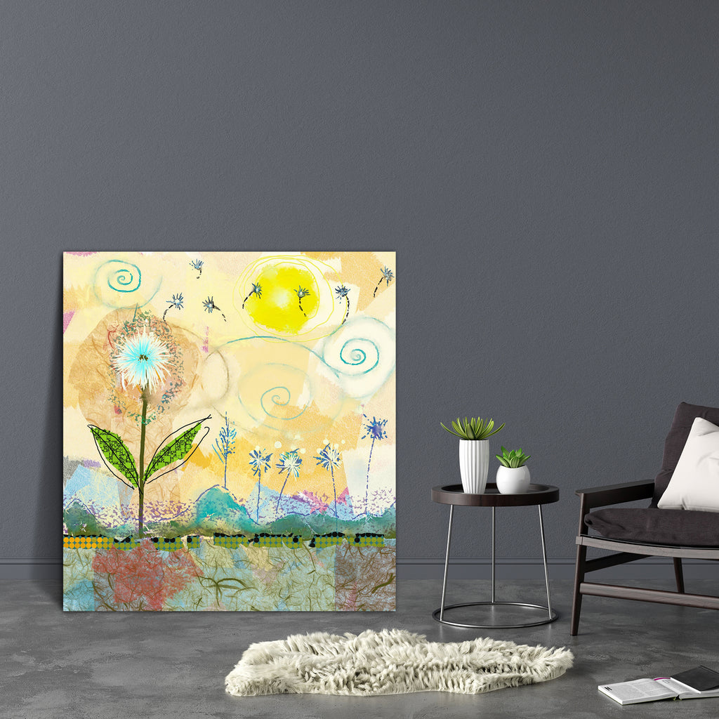 Abstract Flowers Artwork Canvas Painting Synthetic Frame - Paintings MDF Framing - ArtzFolio.com