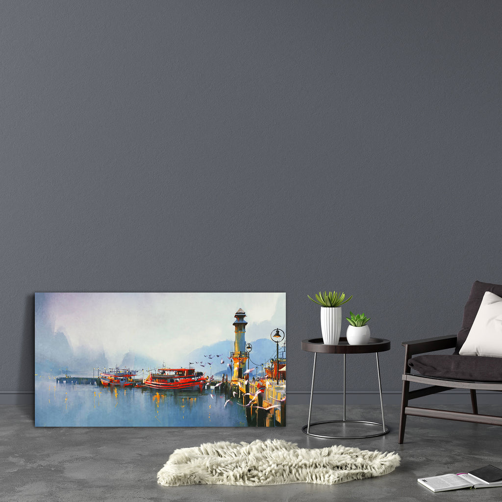 Fishing Boat In Harbor Canvas Painting Synthetic Frame-Paintings MDF Framing-AFF_FR-IC 5005140 IC 5005140, Abstract Expressionism, Abstracts, Art and Paintings, Automobiles, Birds, Boats, Illustrations, Landscapes, Nautical, Paintings, Scenic, Semi Abstract, Signs, Signs and Symbols, Transportation, Travel, Vehicles, Watercolour, fishing, boat, in, harbor, canvas, painting, synthetic, frame, watercolor, oil, landscape, abstract, lighthouse, scenery, autumn, acrylic, art, artistic, artwork, background, beaut