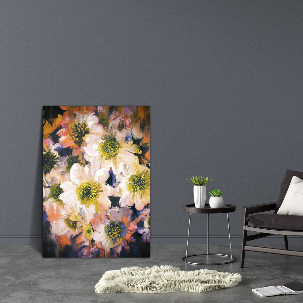 Abstract Flowers D1 Canvas Painting Synthetic Frame - Paintings MDF Framing - ArtzFolio.com