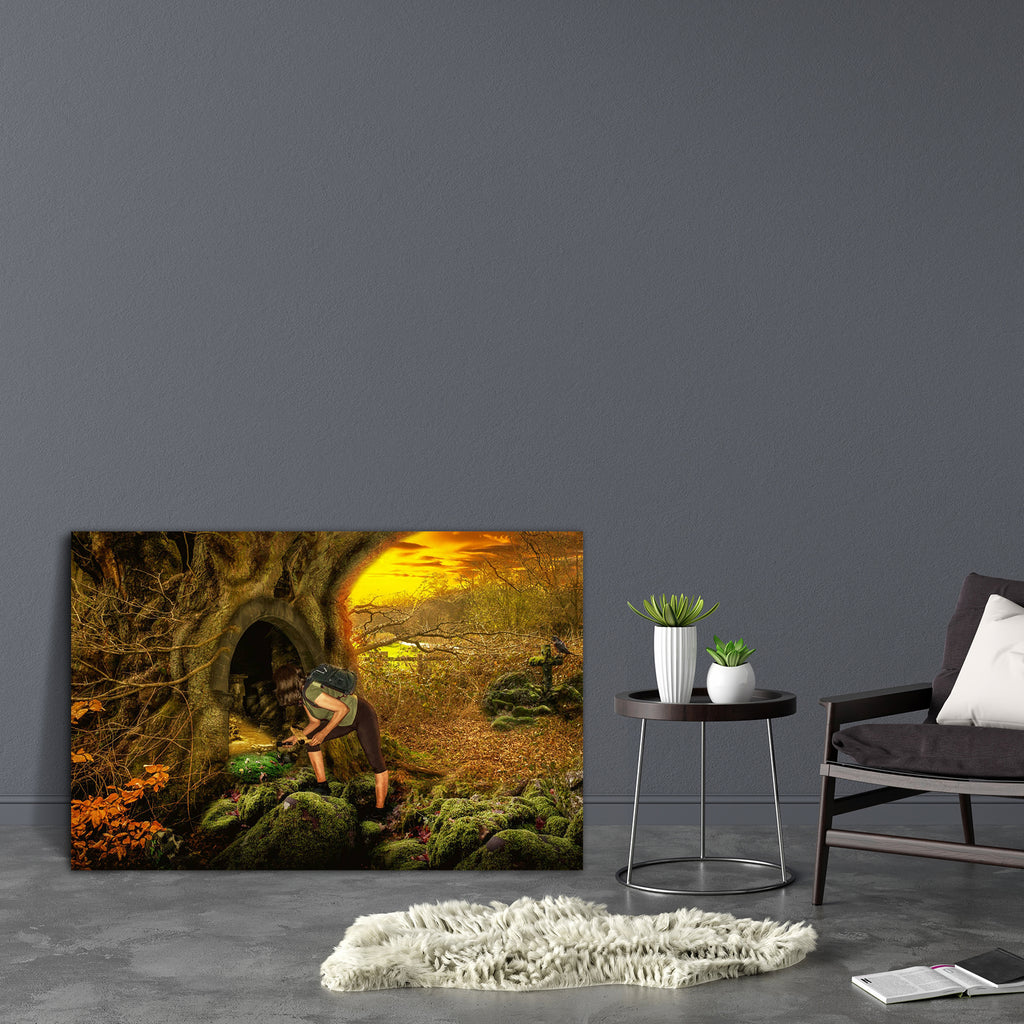 Girl In Fairy Forest D1 Canvas Painting Synthetic Frame-Paintings MDF Framing-AFF_FR-IC 5005148 IC 5005148, Birds, Collages, Fantasy, Futurism, Illustrations, Science Fiction, Signs and Symbols, Space, Symbols, girl, in, fairy, forest, d1, canvas, painting, synthetic, frame, adoption, adventure, bird, cave, collage, contemplation, curiosity, discovery, door, dream, entrance, experience, feelings, fiction, future, gate, ghost, grass, illusion, illustration, knowledge, light, manipulation, mystery, night, pas