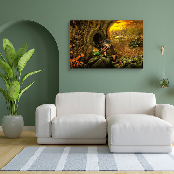 Girl In Fairy Forest D1 Canvas Painting Synthetic Frame-Paintings MDF Framing-AFF_FR-IC 5005148 IC 5005148, Birds, Collages, Fantasy, Futurism, Illustrations, Science Fiction, Signs and Symbols, Space, Symbols, girl, in, fairy, forest, d1, canvas, painting, for, bedroom, living, room, engineered, wood, frame, adoption, adventure, bird, cave, collage, contemplation, curiosity, discovery, door, dream, entrance, experience, feelings, fiction, future, gate, ghost, grass, illusion, illustration, knowledge, light