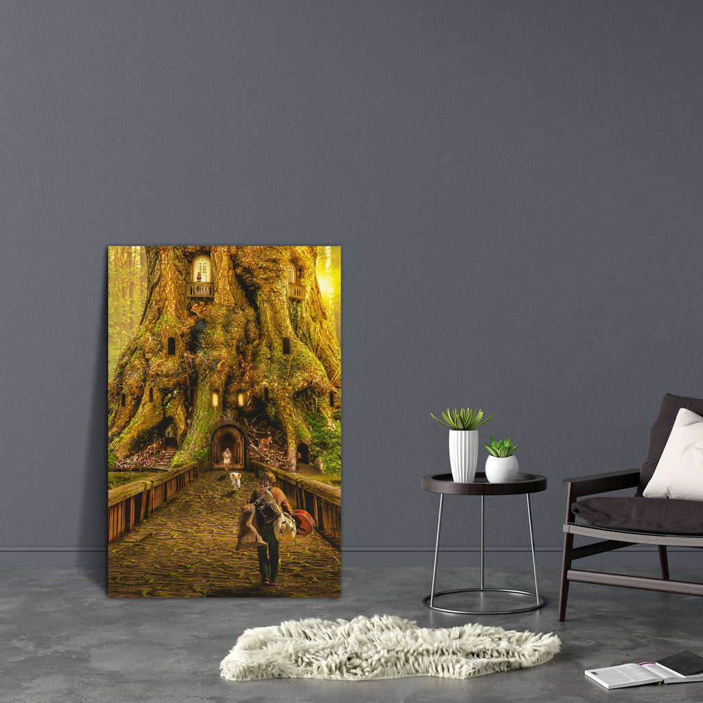 Returning From A Long Trip Canvas Painting Synthetic Frame-Paintings MDF Framing-AFF_FR-IC 5005149 IC 5005149, Ancient, Fantasy, Futurism, Historical, Illustrations, Medieval, Science Fiction, Space, Sunsets, Vintage, returning, from, a, long, trip, canvas, painting, synthetic, frame, adoption, backpack, bag, big, dog, doors, dream, entry, expectation, experience, feelings, fiction, forest, future, gates, ghost, girl, history, house, illusion, illustration, joy, knowledge, man, morality, mystery, past, phil