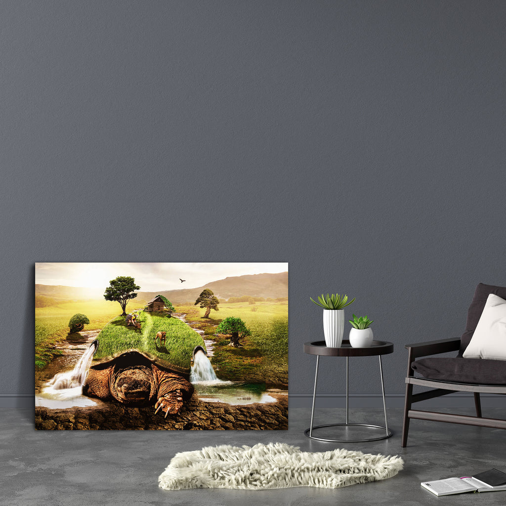 Conceptual Turtle Moves Canvas Painting Synthetic Frame-Paintings MDF Framing-AFF_FR-IC 5005152 IC 5005152, Animals, Fantasy, Futurism, Illustrations, Science Fiction, Space, conceptual, turtle, moves, canvas, painting, synthetic, frame, illusion, adoption, animal, biology, change, contemplation, desert, dog, dream, earth, ecology, energy, experience, feelings, fiction, future, gardener, ghost, grass, growth, illustration, knowledge, landscaping, manipulation, movement, mystery, past, peace, philosophy, pre