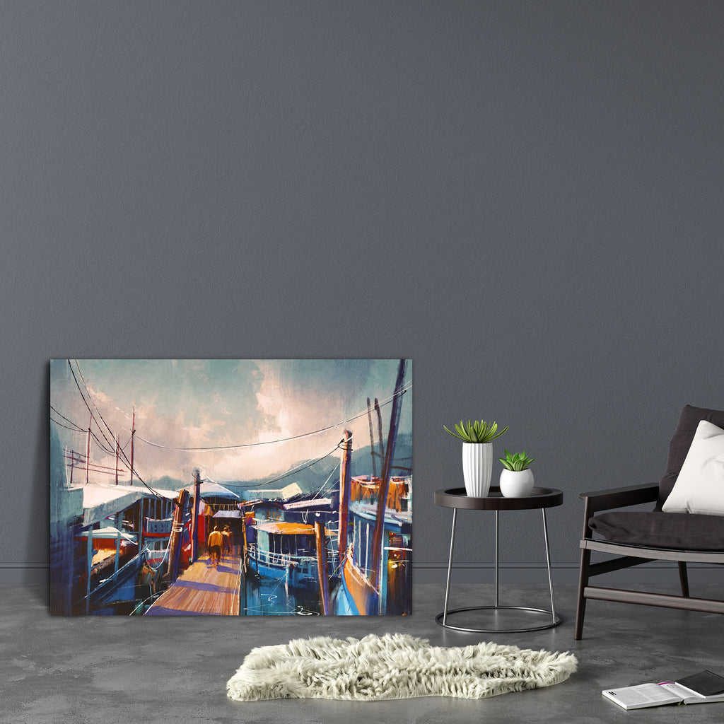 Fishing Boats In Harbor Canvas Painting Synthetic Frame-Paintings MDF Framing-AFF_FR-IC 5005158 IC 5005158, Abstract Expressionism, Abstracts, Art and Paintings, Automobiles, Boats, Culture, Ethnic, Illustrations, Landscapes, Nature, Nautical, Paintings, Rural, Scenic, Semi Abstract, Signs, Signs and Symbols, Traditional, Transportation, Travel, Tribal, Vehicles, Watercolour, World Culture, fishing, in, harbor, canvas, painting, synthetic, frame, art, abstract, acrylic, artistic, artwork, background, beauti