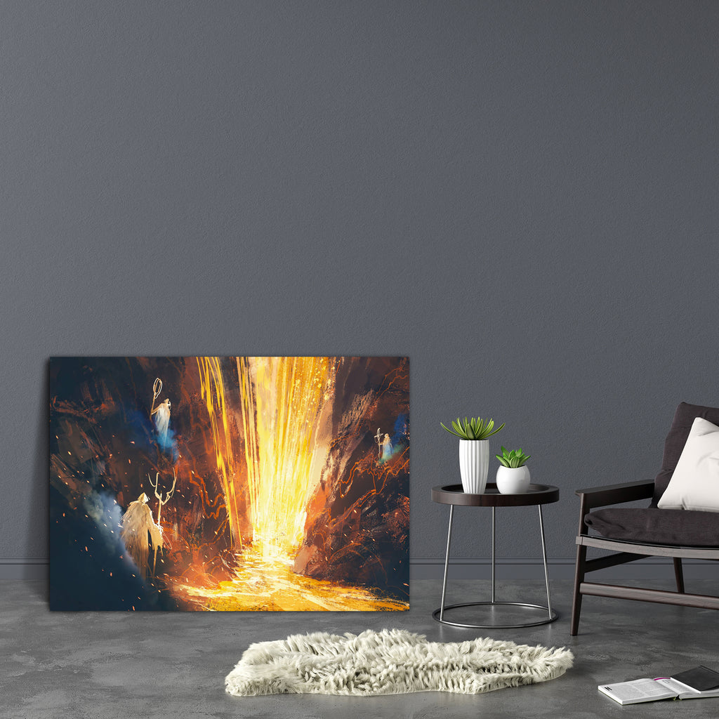Three Wizards Casting A Spell In Lava Cave Canvas Painting Synthetic Frame-Paintings MDF Framing-AFF_FR-IC 5005159 IC 5005159, Abstract Expressionism, Abstracts, Art and Paintings, Fantasy, Illustrations, Marble and Stone, Paintings, Semi Abstract, Signs, Signs and Symbols, Watercolour, three, wizards, casting, a, spell, in, lava, cave, canvas, painting, synthetic, frame, abstract, acrylic, art, artistic, artwork, background, beautiful, color, concept, cover, crater, design, flow, glowing, hole, hot, illumi