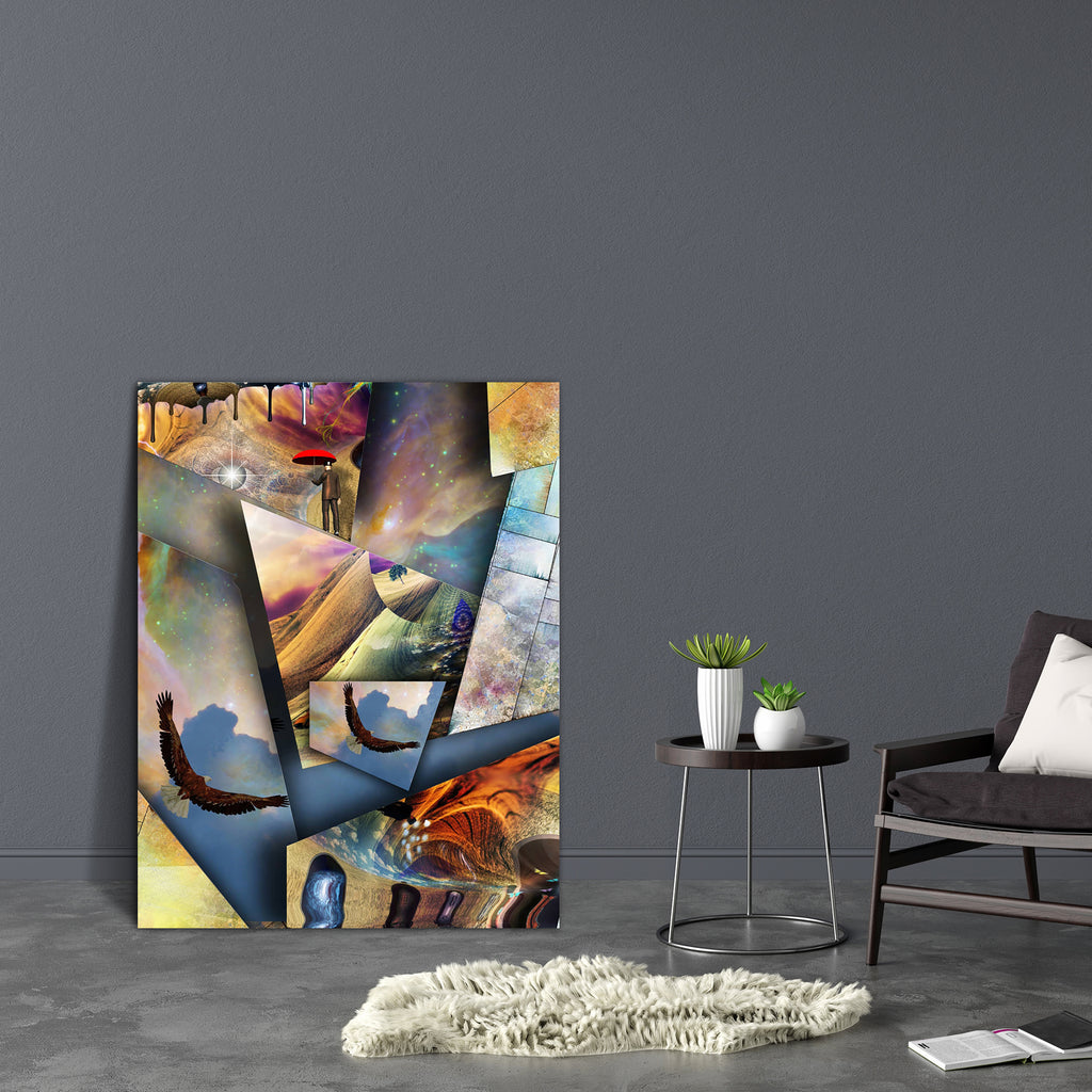 Surrreal Layered Art Canvas Painting Synthetic Frame-Paintings MDF Framing-AFF_FR-IC 5005163 IC 5005163, Abstract Expressionism, Abstracts, Art and Paintings, Birds, Conceptual, Decorative, Digital, Digital Art, Geometric, Geometric Abstraction, Graphic, Modern Art, Patterns, Realism, Religion, Religious, Semi Abstract, Signs, Signs and Symbols, Space, Surrealism, surrreal, layered, art, canvas, painting, synthetic, frame, abstract, abstraction, angle, angular, artistic, artwork, background, bird, colorful,