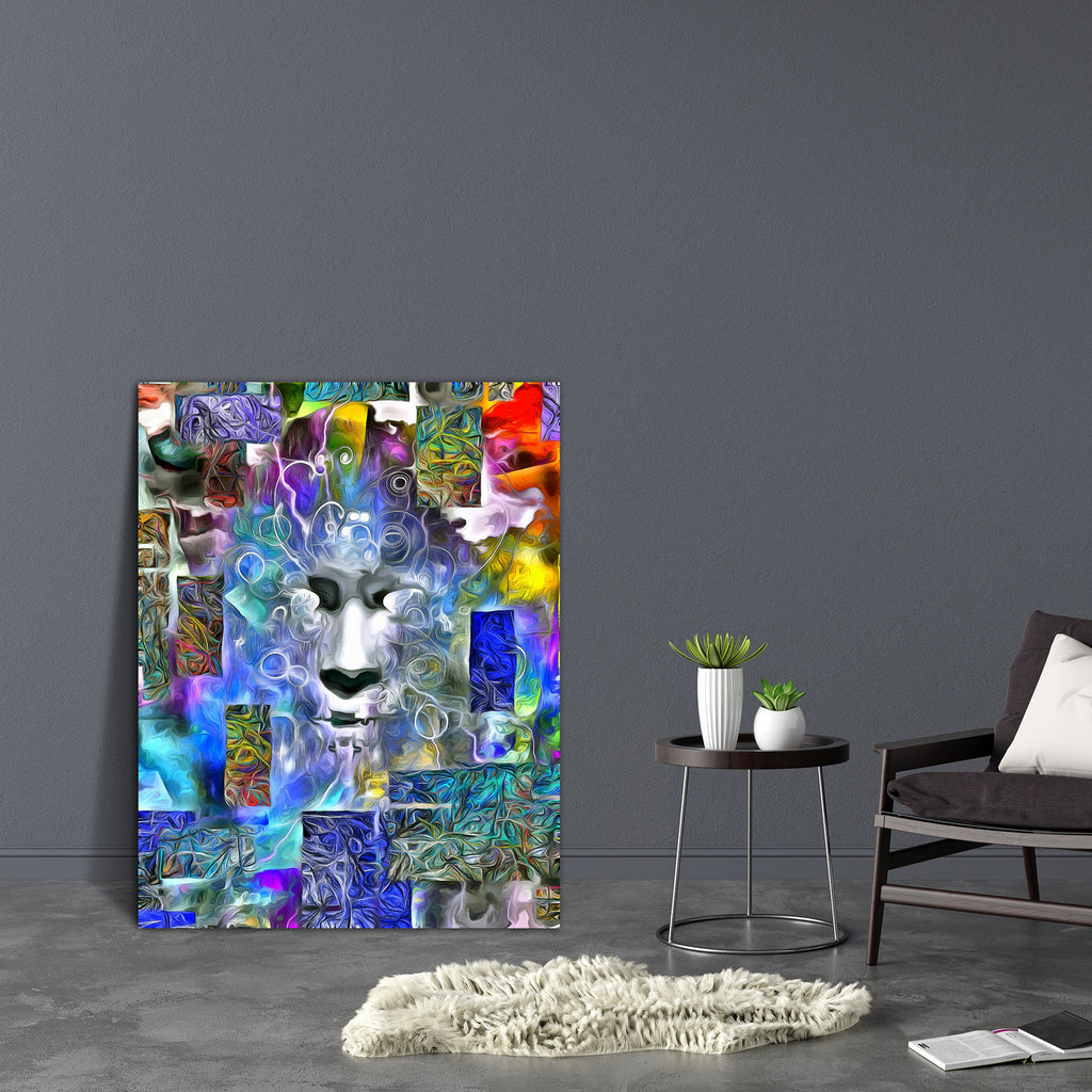 Human Face Abstract Art Canvas Painting Synthetic Frame-Paintings MDF Framing-AFF_FR-IC 5005165 IC 5005165, Abstract Expressionism, Abstracts, Art and Paintings, Conceptual, Decorative, Digital, Digital Art, Fantasy, Geometric, Geometric Abstraction, Graphic, Illustrations, Modern Art, Paintings, Semi Abstract, Signs, Signs and Symbols, Triangles, Urban, human, face, abstract, art, canvas, painting, synthetic, frame, abstraction, angle, angles, angular, arrangement, artistic, artwork, backdrop, background, 