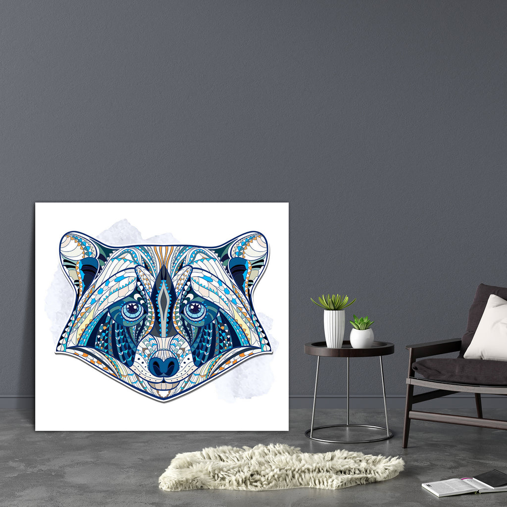 Raccoon Portrait D1 Canvas Painting Synthetic Frame-Paintings MDF Framing-AFF_FR-IC 5005185 IC 5005185, Abstract Expressionism, Abstracts, African, Animals, Art and Paintings, Aztec, Culture, Decorative, Digital, Digital Art, Drawing, Ethnic, Graphic, Illustrations, Indian, Nature, Scenic, Semi Abstract, Signs, Signs and Symbols, Symbols, Traditional, Tribal, Wildlife, World Culture, raccoon, portrait, d1, canvas, painting, synthetic, frame, abstract, animal, art, blue, colorful, decoration, design, detaile