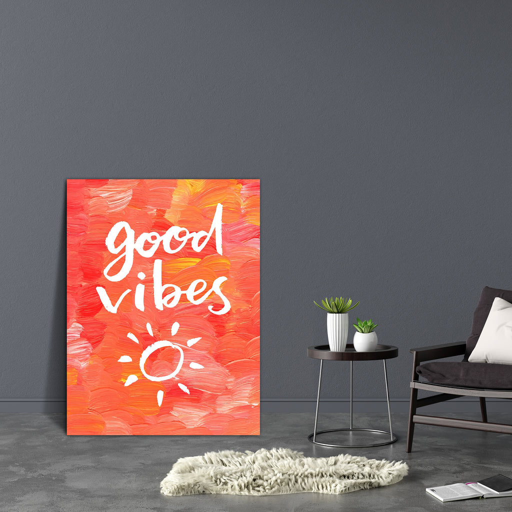 Good Vibes Canvas Painting Synthetic Frame-Paintings MDF Framing-AFF_FR-IC 5005191 IC 5005191, Art and Paintings, Digital, Digital Art, Drawing, Graphic, Hand Drawn, Hipster, Illustrations, Inspirational, Motivation, Motivational, Quotes, Signs, Signs and Symbols, Splatter, Watercolour, good, vibes, canvas, painting, synthetic, frame, acrylic, art, artistic, background, bright, calligraphic, card, concept, creative, design, greeting, hand, drawn, inspiration, inspire, lettering, oil, paint, orange, splash, 