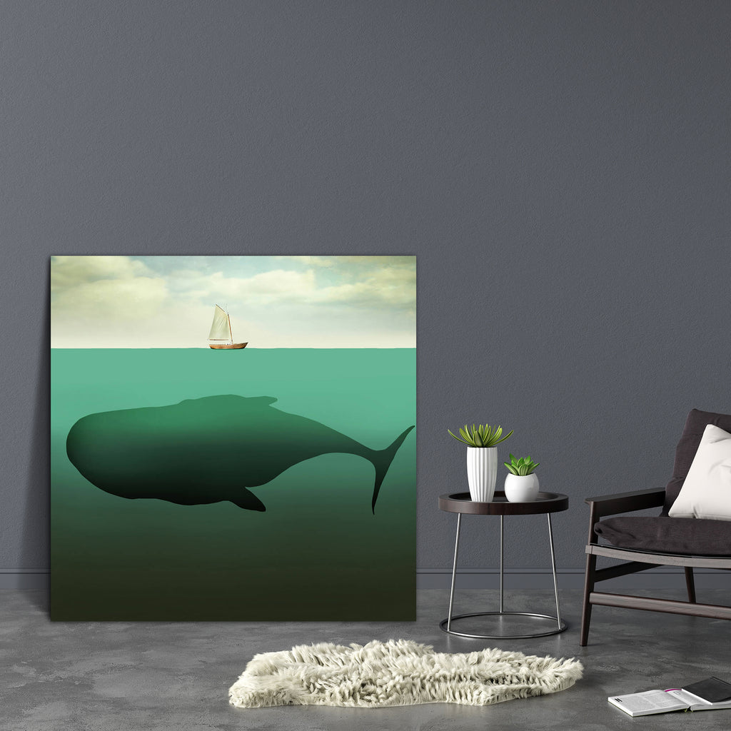 Sailboat In The Middle Of The Ocean Canvas Painting Synthetic Frame-Paintings MDF Framing-AFF_FR-IC 5005200 IC 5005200, Art and Paintings, Boats, Collages, Conceptual, Decorative, Fantasy, Illustrations, Nautical, Realism, Surrealism, sailboat, in, the, middle, of, ocean, canvas, painting, synthetic, frame, presence, surreal, adventure, adventurous, art, artist, artistic, artwork, boat, collage, colorful, concept, deep, sea, detailed, illustration, imaginary, imaginative, isolated, navigation, open, sailing
