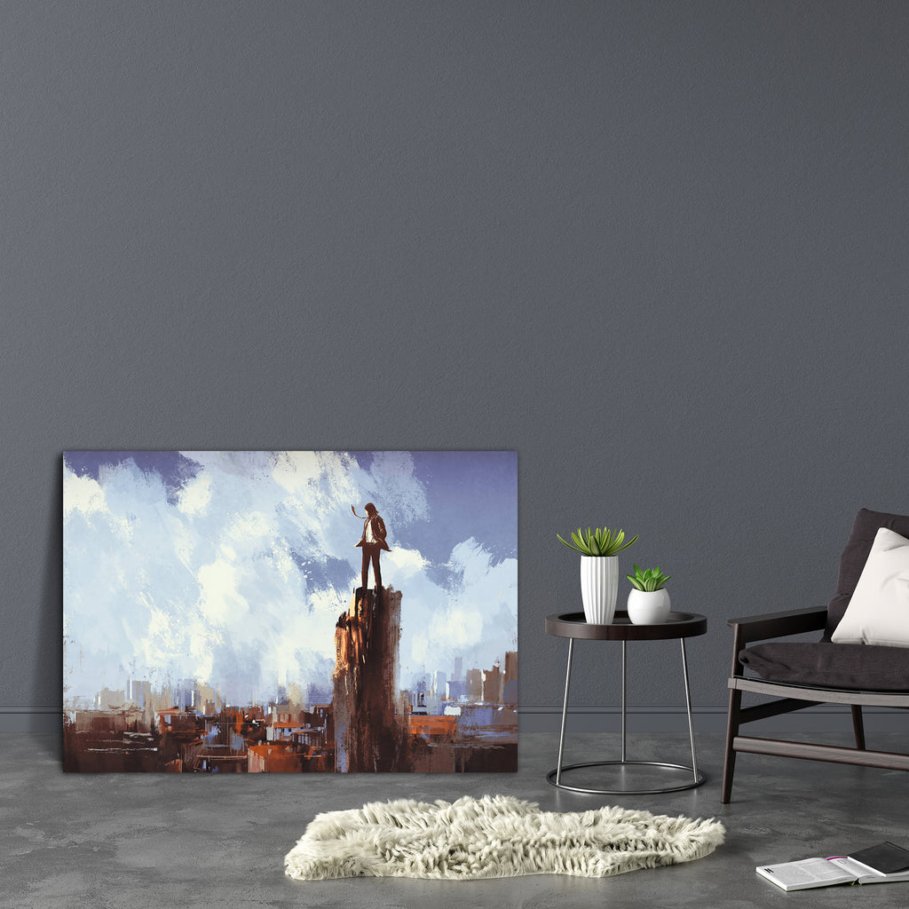 Businessman Stands On The Peak Canvas Painting Synthetic Frame-Paintings MDF Framing-AFF_FR-IC 5005205 IC 5005205, Abstract Expressionism, Abstracts, Art and Paintings, Business, Cities, City Views, Illustrations, Landscapes, Marble and Stone, Mountains, Nature, Paintings, People, Scenic, Semi Abstract, Signs, Signs and Symbols, Watercolour, businessman, stands, on, the, peak, canvas, painting, synthetic, frame, success, abstract, acrylic, ambition, art, artistic, artwork, background, beautiful, beauty, blu