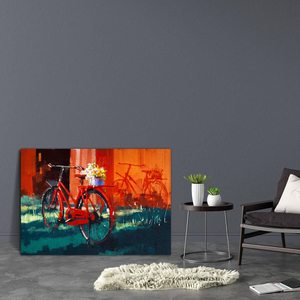 Flowers & Bicycle Canvas Painting Synthetic Frame-Paintings MDF Framing-AFF_FR-IC 5005212 IC 5005212, Abstract Expressionism, Abstracts, Ancient, Art and Paintings, Automobiles, Bikes, Botanical, Fashion, Floral, Flowers, Historical, Illustrations, Landscapes, Medieval, Nature, Paintings, Retro, Scenic, Semi Abstract, Signs, Signs and Symbols, Sports, Transportation, Travel, Vehicles, Vintage, Watercolour, bicycle, canvas, painting, synthetic, frame, oil, abstract, landscape, watercolor, acrylic, artwork, a