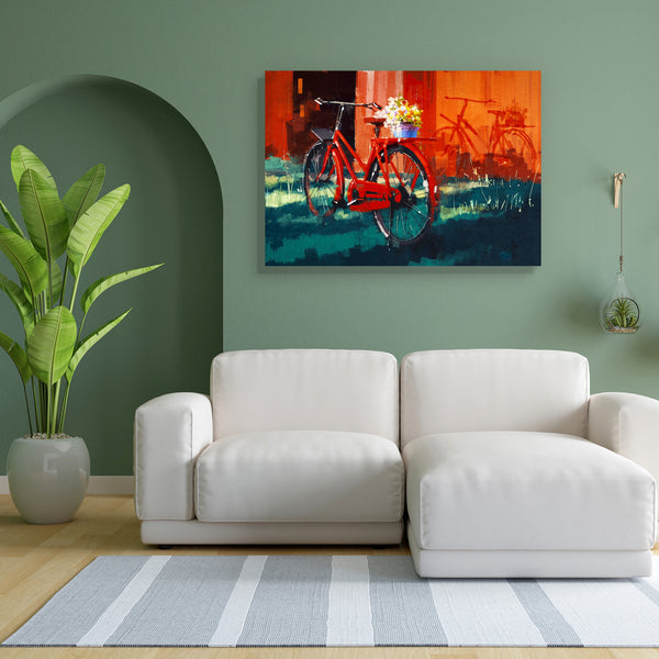 Flowers & Bicycle Canvas Painting Synthetic Frame-Paintings MDF Framing-AFF_FR-IC 5005212 IC 5005212, Abstract Expressionism, Abstracts, Ancient, Art and Paintings, Automobiles, Bikes, Botanical, Fashion, Floral, Flowers, Historical, Illustrations, Landscapes, Medieval, Nature, Paintings, Retro, Scenic, Semi Abstract, Signs, Signs and Symbols, Sports, Transportation, Travel, Vehicles, Vintage, Watercolour, bicycle, canvas, painting, for, bedroom, living, room, engineered, wood, frame, oil, abstract, landsca