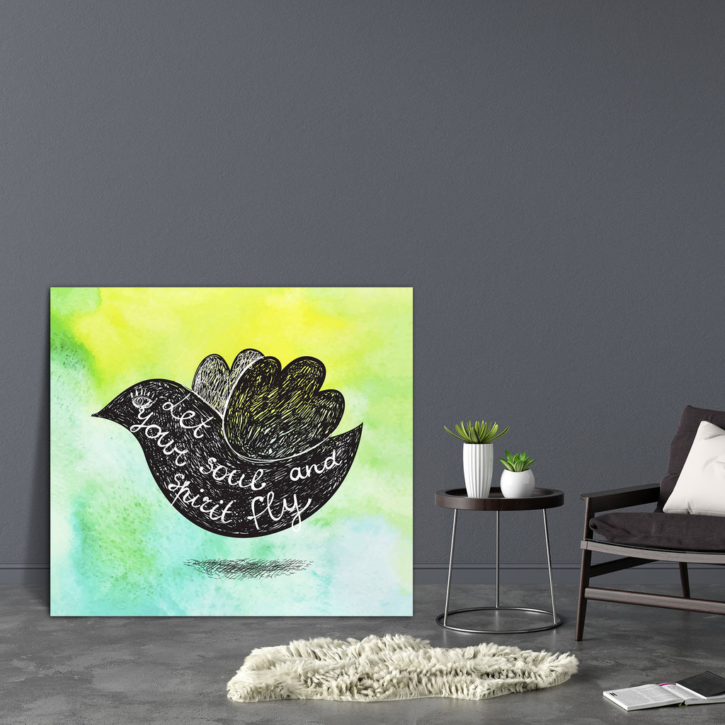Let Your Soul & Spirit Fly Canvas Painting Synthetic Frame-Paintings MDF Framing-AFF_FR-IC 5005215 IC 5005215, Ancient, Art and Paintings, Birds, Calligraphy, Digital, Digital Art, Graphic, Hipster, Historical, Illustrations, Inspirational, Medieval, Motivation, Motivational, Quotes, Signs, Signs and Symbols, Text, Typography, Vintage, Watercolour, let, your, soul, spirit, fly, canvas, painting, synthetic, frame, art, background, banner, bird, calligraphic, card, concept, creative, decoration, design, drawn