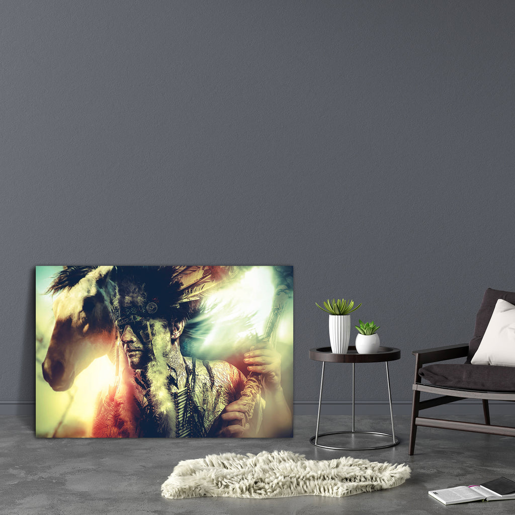 Warrior Chief Canvas Painting Synthetic Frame-Paintings MDF Framing-AFF_FR-IC 5005216 IC 5005216, American, Ancient, Art and Paintings, Black, Black and White, Culture, Digital, Digital Art, Ethnic, Graphic, Historical, Indian, Individuals, Medieval, People, Portraits, Retro, Traditional, Tribal, Vintage, White, World Culture, warrior, chief, canvas, painting, synthetic, frame, native, indians, apache, americans, art, man, aboriginal, artwork, axe, background, beautiful, costume, decoration, dress, face, fe