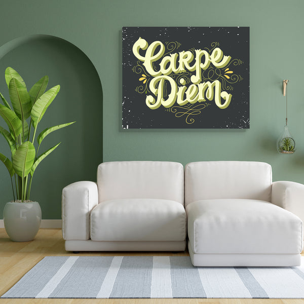 Carpe Diem D2 Canvas Painting Synthetic Frame-Paintings MDF Framing-AFF_FR-IC 5005226 IC 5005226, Ancient, Calligraphy, Digital, Digital Art, Graphic, Hand Drawn, Hipster, Historical, Illustrations, Inspirational, Medieval, Motivation, Motivational, Quotes, Retro, Signs, Signs and Symbols, Sketches, Symbols, Text, Typography, Vintage, carpe, diem, d2, canvas, painting, for, bedroom, living, room, engineered, wood, frame, background, badge, banner, concept, curl, decoration, design, element, emblem, expressi
