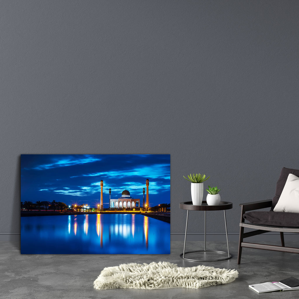 Twilight On Mosque Reflex On Water, Thailand Canvas Painting Synthetic Frame-Paintings MDF Framing-AFF_FR-IC 5005230 IC 5005230, Allah, Ancient, Arabic, Architecture, Cities, City Views, Historical, Indian, Islam, Landmarks, Landscapes, Medieval, Places, Religion, Religious, Scenic, Skylines, Spanish, Sunrises, Sunsets, Vintage, twilight, on, mosque, reflex, water, thailand, canvas, painting, synthetic, frame, india, agra, andalucia, andalusia, andalusian, architectural, bridge, cathedral, city, cityscape, 