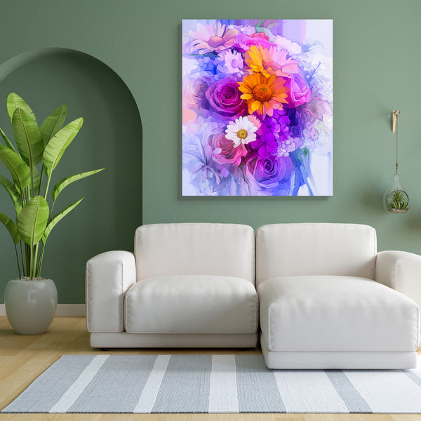 Still Life Of Yellow Red & Pink Color Flower D2 Canvas Painting Synthetic Frame-Paintings MDF Framing-AFF_FR-IC 5005239 IC 5005239, Abstract Expressionism, Abstracts, Art and Paintings, Botanical, Floral, Flowers, Illustrations, Modern Art, Nature, Paintings, Semi Abstract, Still Life, still, life, of, yellow, red, pink, color, flower, d2, canvas, painting, for, bedroom, living, room, engineered, wood, frame, abstract, oil, acrylic, art, artistic, artwork, background, bloom, blossom, bouquet, bright, brush,