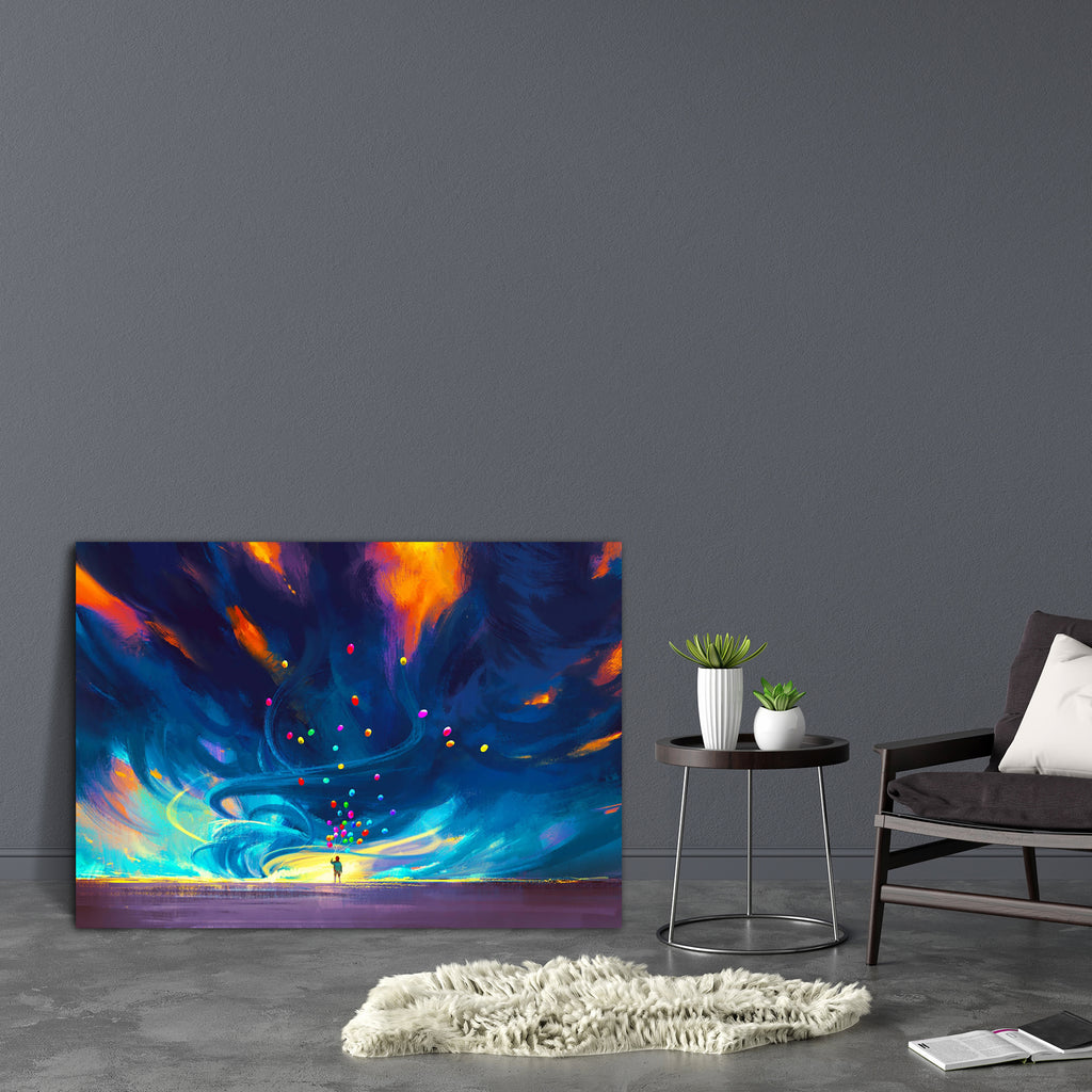 Child Holding Balloons Canvas Painting Synthetic Frame-Paintings MDF Framing-AFF_FR-IC 5005253 IC 5005253, Abstract Expressionism, Abstracts, Art and Paintings, Fantasy, Illustrations, Landscapes, Paintings, Scenic, Semi Abstract, Signs, Signs and Symbols, Watercolour, child, holding, balloons, canvas, painting, synthetic, frame, art, illustration, adventure, wind, oil, storm, abstract, landscape, hurricane, background, acrylic, artwork, watercolor, tornado, artistic, children, beautiful, blue, boy, climate