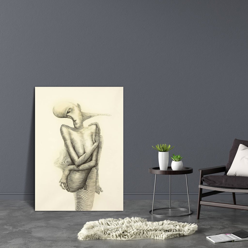 Abstract Human Body Canvas Painting Synthetic Frame - Paintings MDF Framing - ArtzFolio.com
