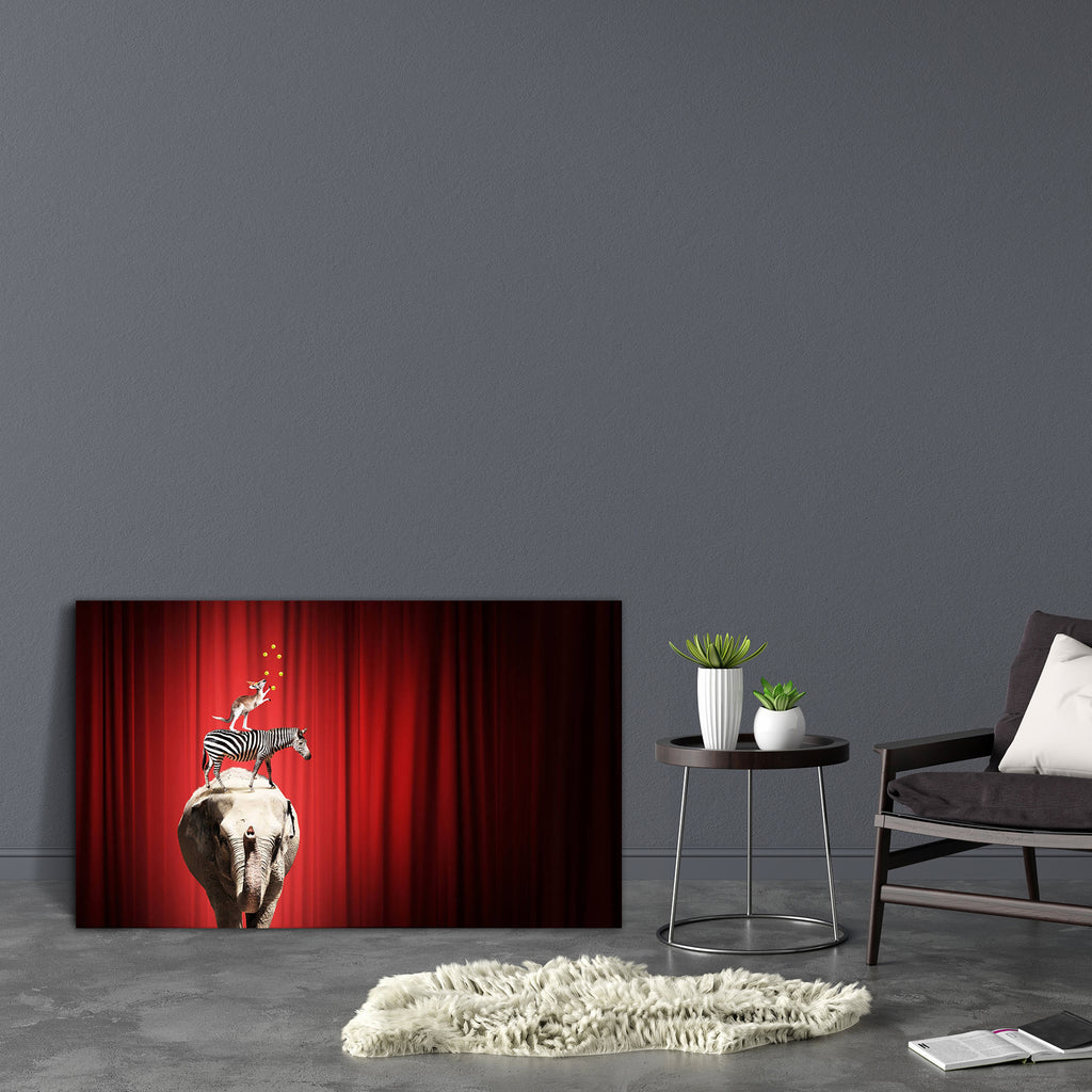Circus Animals Canvas Painting Synthetic Frame-Paintings MDF Framing-AFF_FR-IC 5005293 IC 5005293, Animals, Realism, Sports, Surrealism, circus, canvas, painting, synthetic, frame, acrobat, acrobatic, animal, balance, ball, concentration, curtain, elephant, equilibrium, fun, game, juggler, juggling, kangaroo, motion, performance, risky, rope, skilled, sphere, stage, standing, surreal, artzfolio, wall decor for living room, wall frames for living room, frames for living room, wall art, canvas painting, wall 