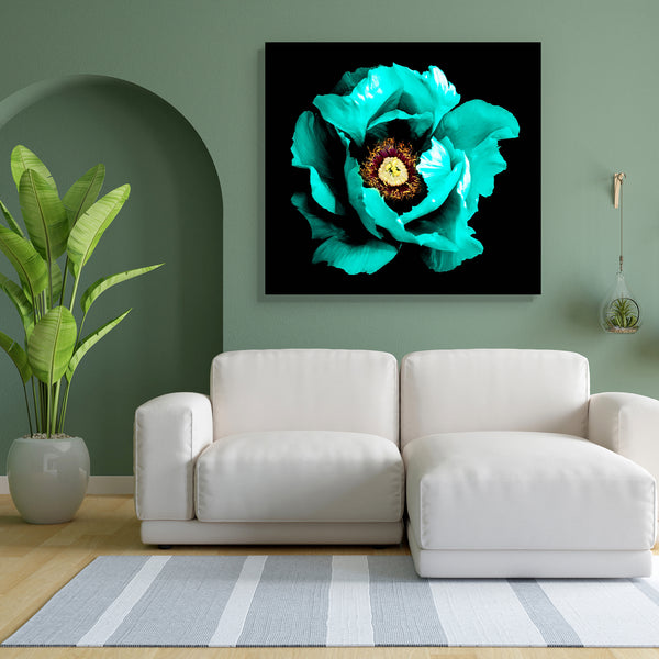 Cyan Peony Flower Canvas Painting Synthetic Frame-Paintings MDF Framing-AFF_FR-IC 5005295 IC 5005295, Black, Black and White, Botanical, Floral, Flowers, Love, Nature, Patterns, Photography, Romance, Scenic, Surrealism, White, cyan, peony, flower, canvas, painting, for, bedroom, living, room, engineered, wood, frame, macro, and, surreal, background, beautiful, beauty, bloom, blossom, blossoming, bright, chrome, closeup, color, colorful, dark, exotic, flora, freshness, garden, grass, green, growth, head, iso