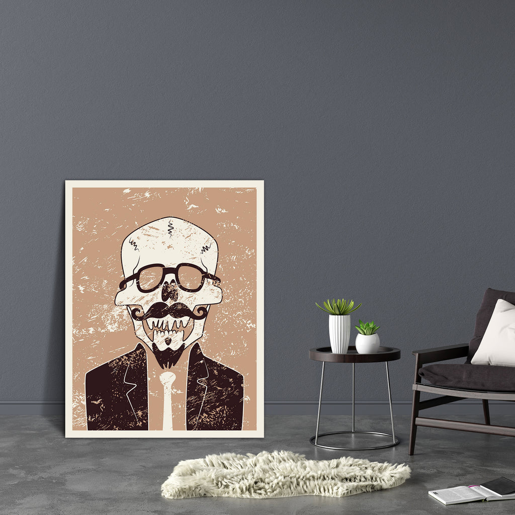 Skull Hipster With Mustache & Beard Canvas Painting Synthetic Frame-Paintings MDF Framing-AFF_FR-IC 5005308 IC 5005308, Abstract Expressionism, Abstracts, Ancient, Animated Cartoons, Caricature, Cartoons, Comedy, Decorative, Digital, Digital Art, Drawing, Fashion, Graphic, Hipster, Historical, Humor, Humour, Illustrations, Medieval, Retro, Semi Abstract, Signs, Signs and Symbols, Sketches, Symbols, Typography, Vintage, skull, with, mustache, beard, canvas, painting, synthetic, frame, abstract, anatomy, arti