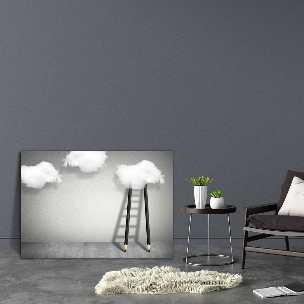 Pencil Ladder To Clouds Canvas Painting Synthetic Frame-Paintings MDF Framing-AFF_FR-IC 5005326 IC 5005326, Art and Paintings, Business, Inspirational, Motivation, Motivational, Surrealism, pencil, ladder, to, clouds, canvas, painting, synthetic, frame, creativity, creative, opportunity, opportunities, concept, unique, achievable, achieve, achievement, art, career, challenge, climb, conquer, growth, high, idea, invent, metaphor, progress, project, reaching, solution, solve, stairs, stepladder, steps, strate