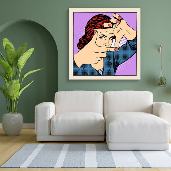 Woman Gesture Canvas Painting Synthetic Frame-Paintings MDF Framing-AFF_FR-IC 5005328 IC 5005328, Adult, Ancient, Animated Cartoons, Art and Paintings, Books, Business, Caricature, Cartoons, Comics, Dots, Historical, Illustrations, Medieval, Modern Art, People, Pop Art, Retro, Vintage, woman, gesture, canvas, painting, for, bedroom, living, room, engineered, wood, frame, pop, art, eyes, eye, beauty, boss, concept, idea, lady, success, vector, businesswoman, cartoon, comic, book, dot, emotions, face, girl, h