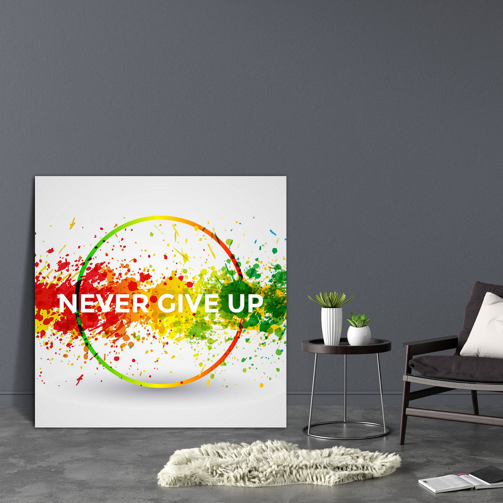 Never Give Up D2 Canvas Painting Synthetic Frame-Paintings MDF Framing-AFF_FR-IC 5005350 IC 5005350, Abstract Expressionism, Abstracts, Art and Paintings, Calligraphy, Digital, Digital Art, Graffiti, Graphic, Illustrations, Inspirational, Modern Art, Motivation, Motivational, Paintings, Quotes, Semi Abstract, Signs, Signs and Symbols, Splatter, Text, Typography, Watercolour, never, give, up, d2, canvas, painting, synthetic, frame, abstract, acrylic, aqua, art, backdrop, background, bright, brush, color, col