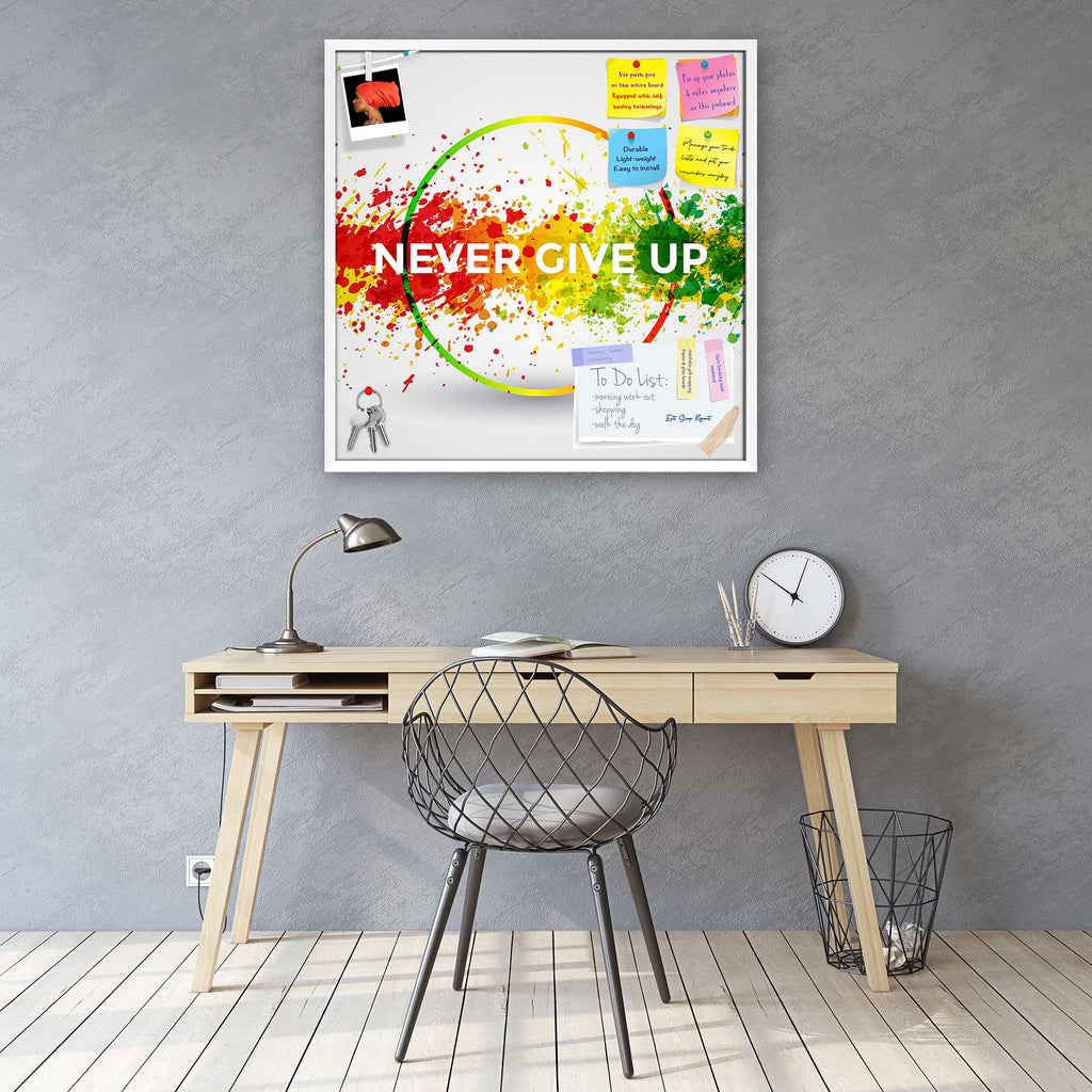 Never Give Up D2 Bulletin Board Notice Pin Board Soft Board | Framed-Bulletin Boards Framed-BLB_FR-IC 5005350 IC 5005350, Abstract Expressionism, Abstracts, Art and Paintings, Calligraphy, Digital, Digital Art, Graffiti, Graphic, Illustrations, Inspirational, Modern Art, Motivation, Motivational, Paintings, Quotes, Semi Abstract, Signs, Signs and Symbols, Splatter, Text, Typography, Watercolour, never, give, up, d2, bulletin, board, notice, pin, soft, framed, abstract, acrylic, aqua, art, backdrop, backgrou