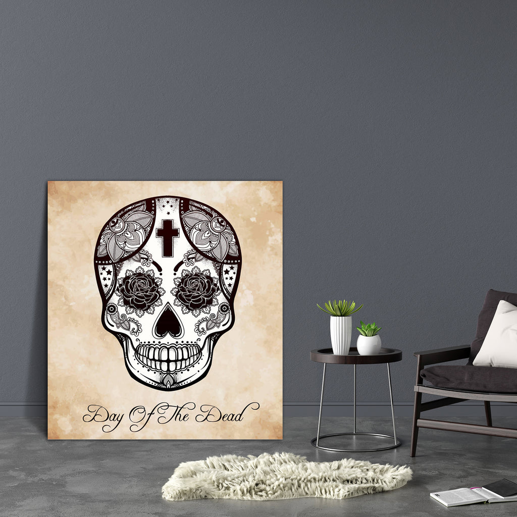 Day Of The Dead D2 Canvas Painting Synthetic Frame-Paintings MDF Framing-AFF_FR-IC 5005365 IC 5005365, Ancient, Art and Paintings, Culture, Ethnic, Folk Art, Historical, Holidays, Illustrations, Medieval, Spanish, Spiritual, Traditional, Tribal, Vintage, World Culture, day, of, the, dead, d2, canvas, painting, synthetic, frame, hand, drawn, holiday, dia, de, los, muertos, sugar, skull, style, hispanic, folk, art, all, saints, mascot, isolated, vector, illustration, artzfolio, wall decor for living room, wal