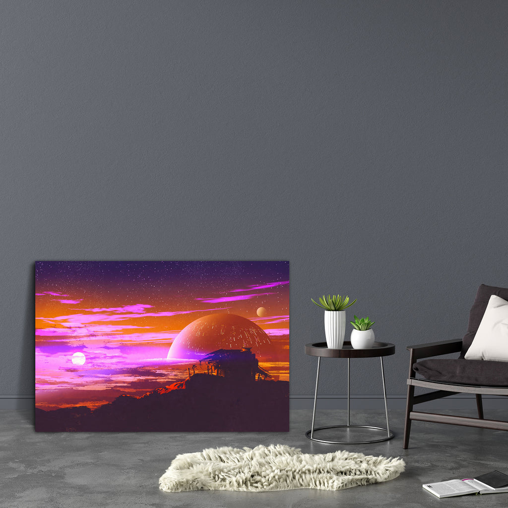Old House On Planet Canvas Painting Synthetic Frame-Paintings MDF Framing-AFF_FR-IC 5005378 IC 5005378, Art and Paintings, Astronomy, Cosmology, Fantasy, Illustrations, Landscapes, Mountains, Nature, Paintings, Scenic, Science Fiction, Signs, Signs and Symbols, Space, Stars, Sunsets, Watercolour, old, house, on, planet, canvas, painting, synthetic, frame, acrylic, art, artistic, artwork, atmosphere, background, beautiful, clouds, color, concept, design, earth, fantastic, fiction, futuristic, illustration, l