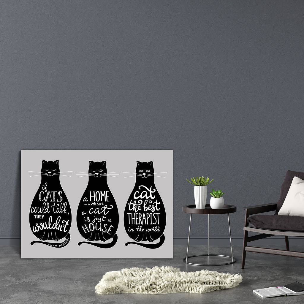 Cat Quotes Canvas Painting Synthetic Frame-Paintings MDF Framing-AFF_FR-IC 5005396 IC 5005396, Animals, Art and Paintings, Black, Black and White, Calligraphy, Digital, Digital Art, Drawing, Graphic, Holidays, Icons, Illustrations, Inspirational, Motivation, Motivational, Pets, Quotes, Signs, Signs and Symbols, Sketches, Symbols, Text, Typography, White, cat, canvas, painting, synthetic, frame, animal, art, background, banner, card, concept, creative, cute, decoration, design, domestic, drawn, element, hand