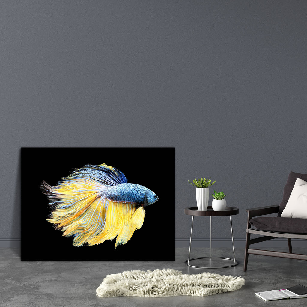 Betta Fish D3 Canvas Painting Synthetic Frame-Paintings MDF Framing-AFF_FR-IC 5005408 IC 5005408, Animals, Black, Black and White, Nature, Pets, Scenic, Tropical, White, betta, fish, d3, canvas, painting, synthetic, frame, aggressive, animal, aquarium, aquatic, background, beautiful, beauty, blue, color, colorful, domestic, dragon, dress, fighting, isolated, luxury, motion, pet, power, scale, siamese, tail, water, artzfolio, wall decor for living room, wall frames for living room, frames for living room, wa