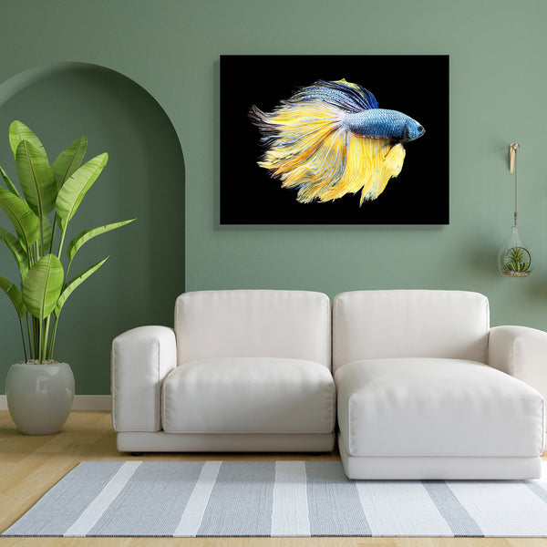 Betta Fish D3 Canvas Painting Synthetic Frame-Paintings MDF Framing-AFF_FR-IC 5005408 IC 5005408, Animals, Black, Black and White, Nature, Pets, Scenic, Tropical, White, betta, fish, d3, canvas, painting, for, bedroom, living, room, engineered, wood, frame, aggressive, animal, aquarium, aquatic, background, beautiful, beauty, blue, color, colorful, domestic, dragon, dress, fighting, isolated, luxury, motion, pet, power, scale, siamese, tail, water, artzfolio, wall decor for living room, wall frames for livi