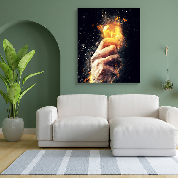 Hand With Light Bulb Canvas Painting Synthetic Frame-Paintings MDF Framing-AFF_FR-IC 5005415 IC 5005415, Cities, City Views, Designer, Retro, hand, with, light, bulb, canvas, painting, for, bedroom, living, room, engineered, wood, frame, power, creative, energy, ideas, understandings, as, metaphor, innovation, creativity, toned, image, selective, focus, idea, hold, lightbulb, concept, vigor, spirit, thinking, imagination, solution, brainstorming, ingenious, innovative, inventive, invention, original, potent