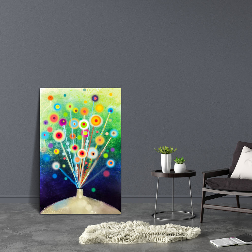 Abstract Floral Canvas Painting Synthetic Frame - Paintings MDF Framing - ArtzFolio.com