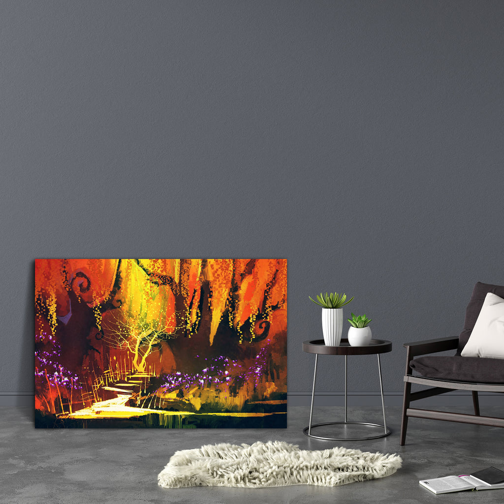 Fantasy Forest D2 Canvas Painting Synthetic Frame-Paintings MDF Framing-AFF_FR-IC 5005427 IC 5005427, Abstract Expressionism, Abstracts, Art and Paintings, Botanical, Fantasy, Floral, Flowers, Illustrations, Landscapes, Nature, Paintings, Scenic, Semi Abstract, Signs, Signs and Symbols, Watercolour, Wooden, forest, d2, canvas, painting, synthetic, frame, abstract, art, acrylic, artistic, artwork, autumn, background, beautiful, color, colorful, concept, design, fairytale, garden, illustration, landscape, lea