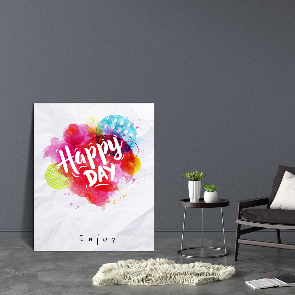 Happy Day Canvas Painting Synthetic Frame-Paintings MDF Framing-AFF_FR-IC 5005431 IC 5005431, Abstract Expressionism, Abstracts, Art and Paintings, Calligraphy, Circle, Decorative, Digital, Digital Art, Drawing, Graphic, Illustrations, Modern Art, Quotes, Semi Abstract, Signs, Signs and Symbols, Splatter, Text, Typography, Watercolour, happy, day, canvas, painting, synthetic, frame, abstract, art, artistic, backdrop, background, banner, blue, bright, brush, calligraphic, card, color, creative, cute, decorat